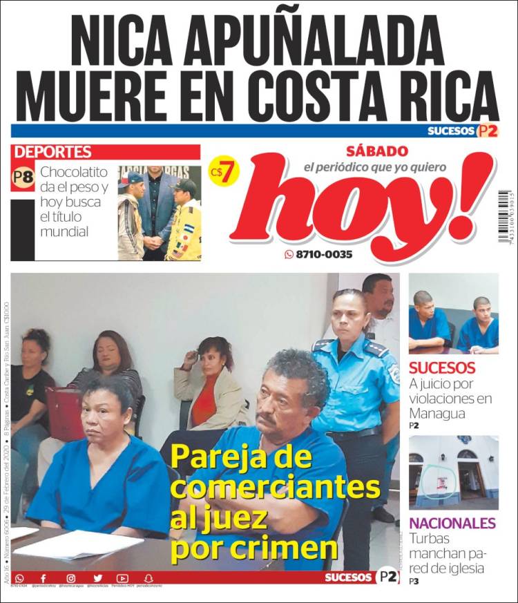 Portada de Hoy (Nicaragua)