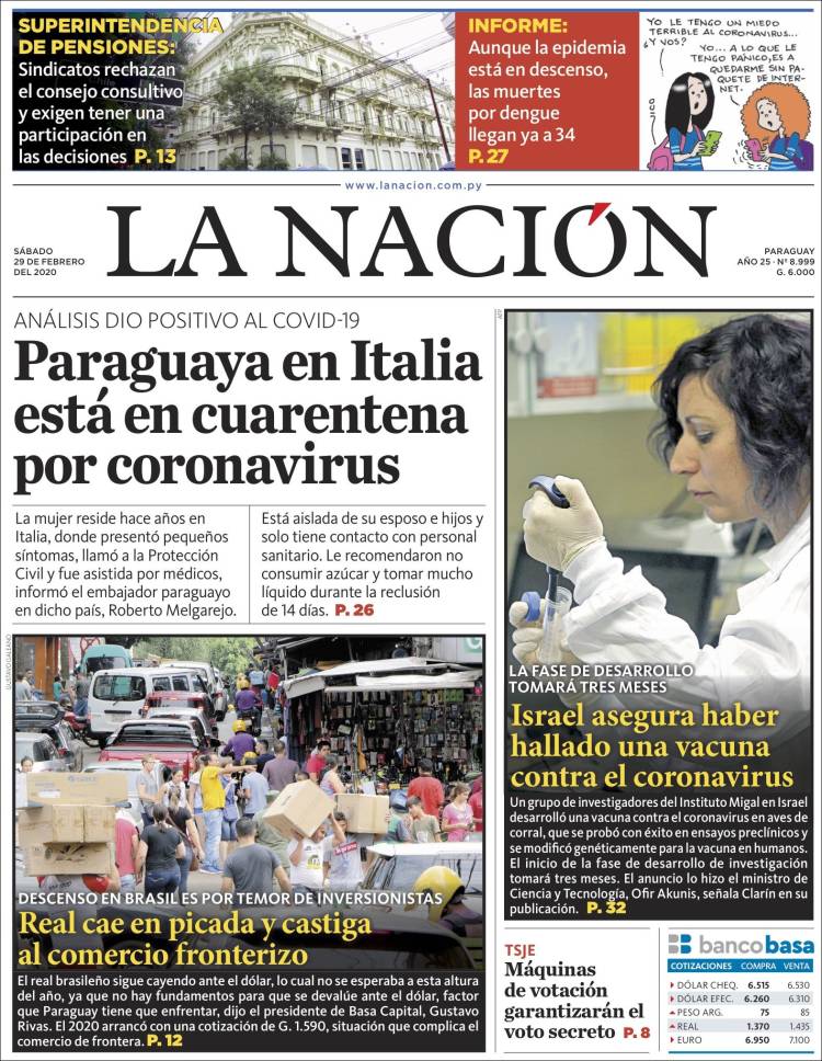 Portada de La Nación (Paraguay)