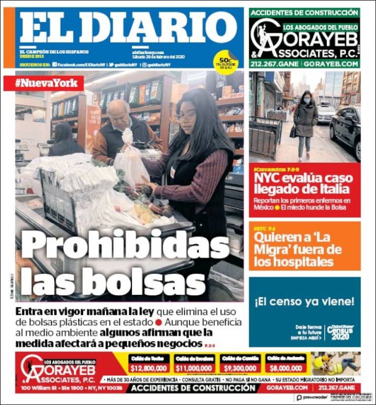 Portada de El Diario NY (USA)