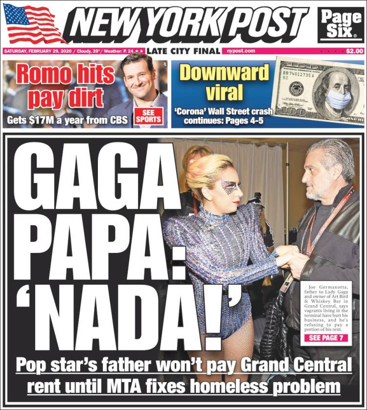 Portada de New York Post (USA)