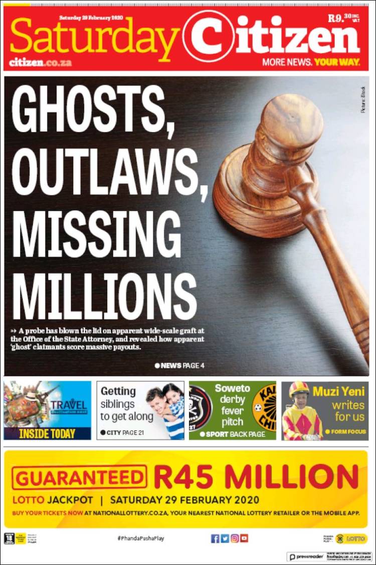 Portada de The Citizen (Sud&aacute;frica)