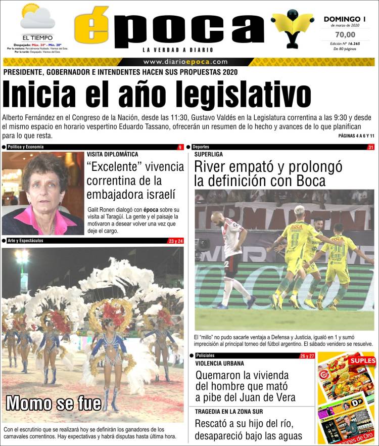 Portada de Diario Época (Argentina)