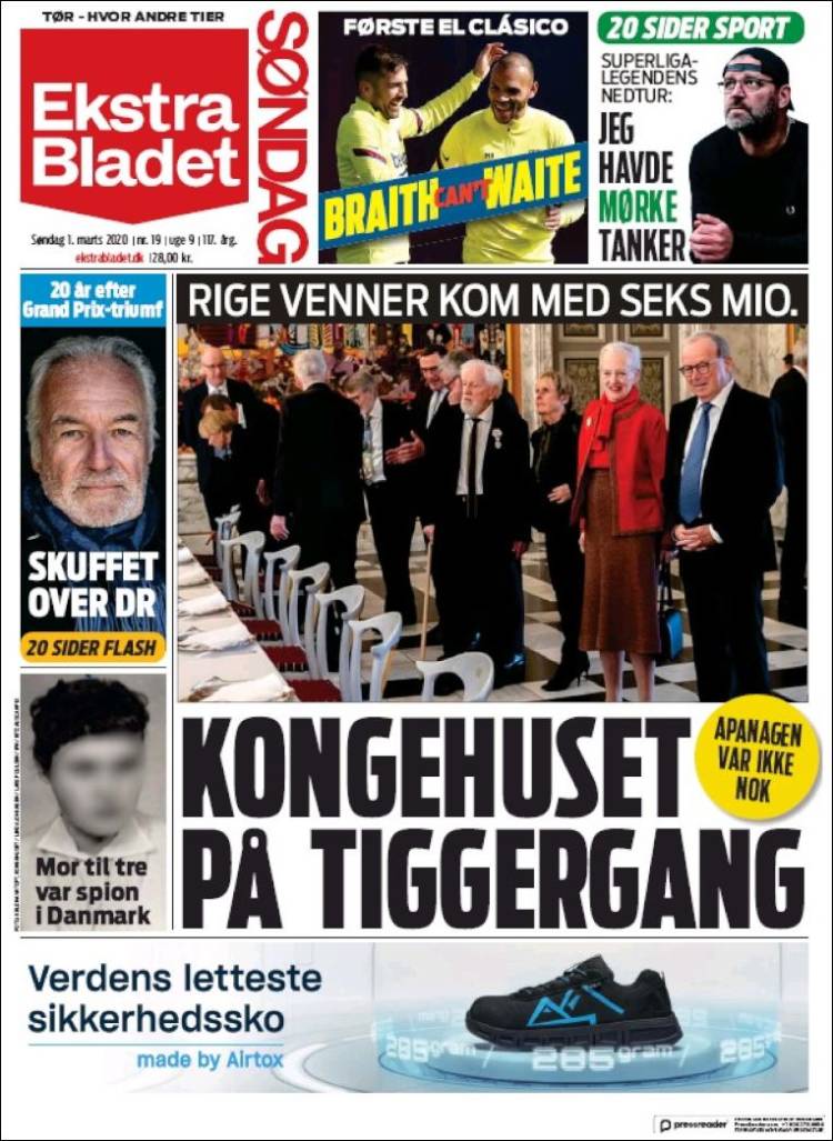 Portada de Ekstra Bladet (Dinamarca)