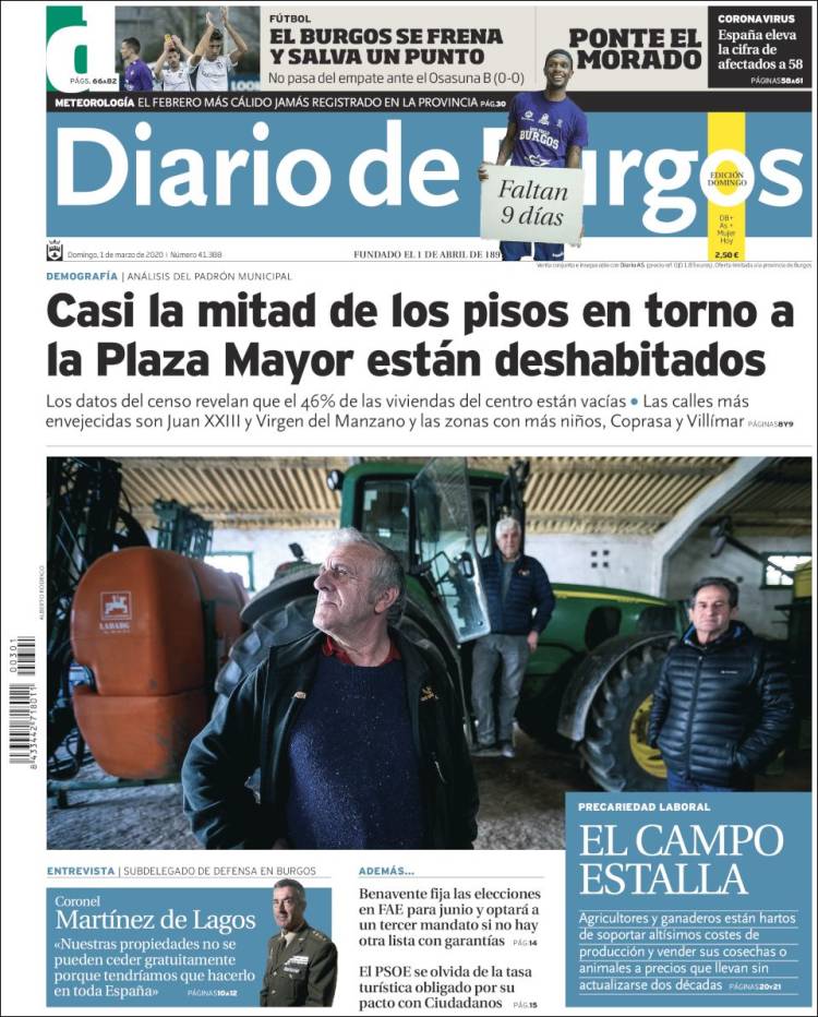 Portada de Diario de Burgos (Spain)