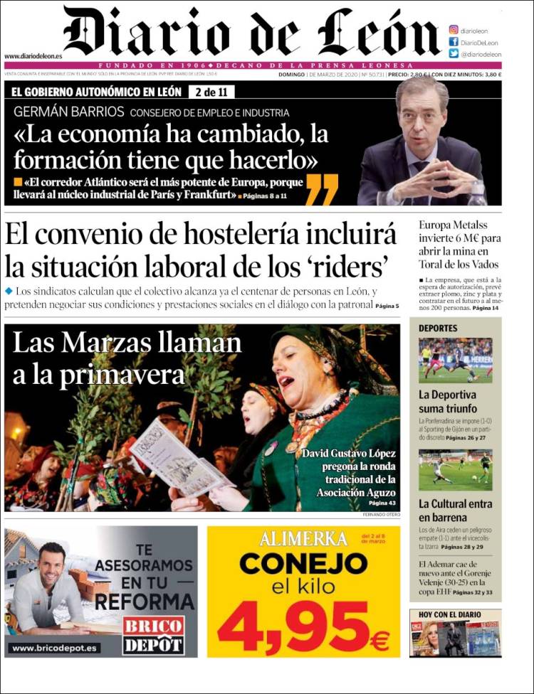 Portada de Diario de León (Spain)