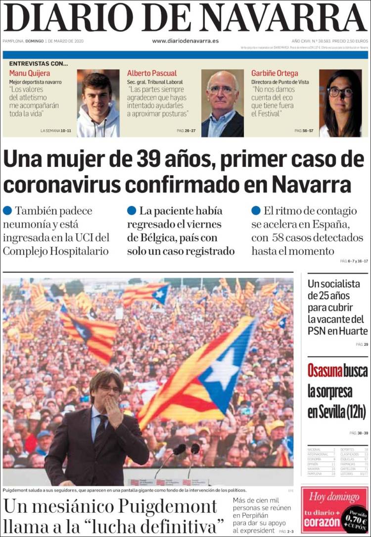 Portada de Diario de Navarra (Spain)