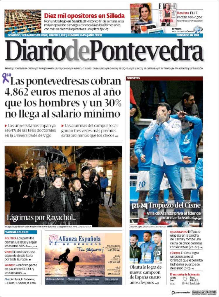 Portada de Diario de Pontevedra (Spain)