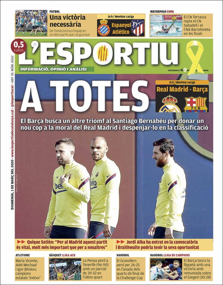 Portada de L'Esportiu (Spain)