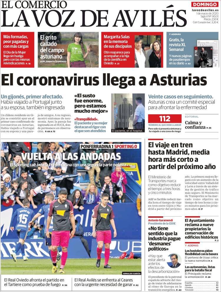 Portada de El Comercio - Avilés (Spain)