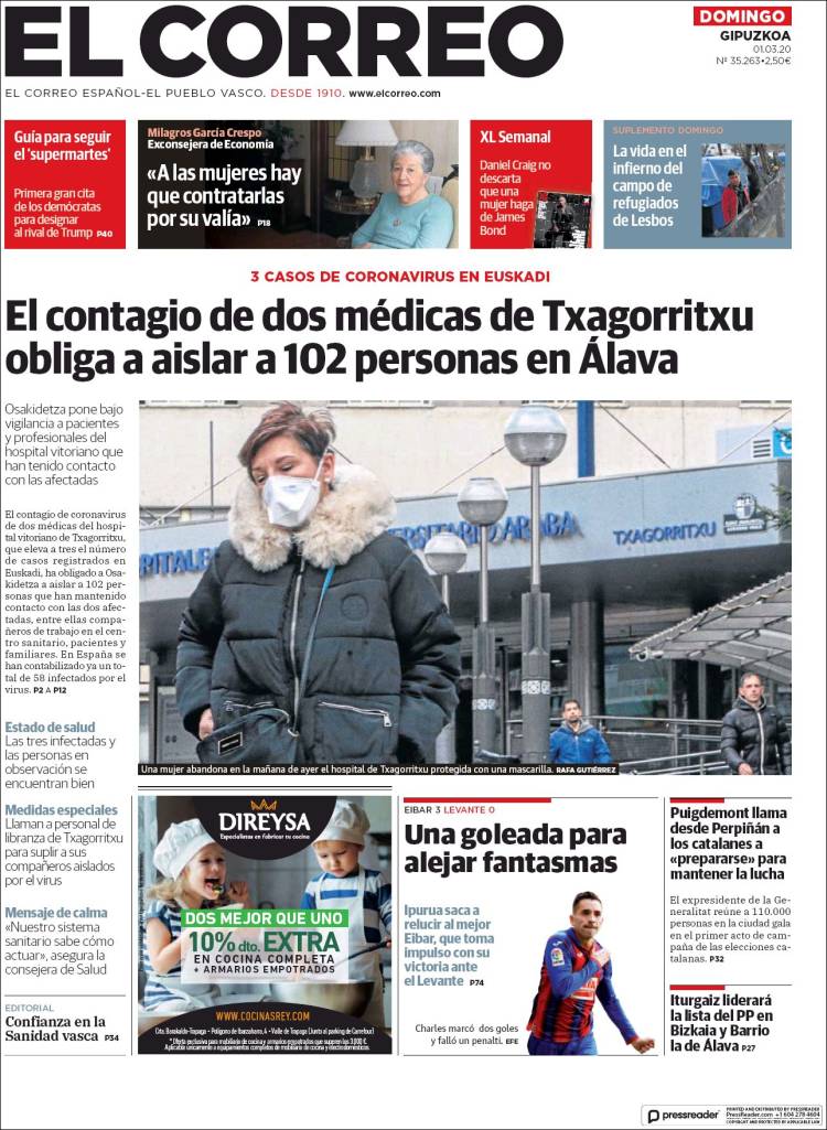 Portada de El Correo - Guipuzcoa (Spain)