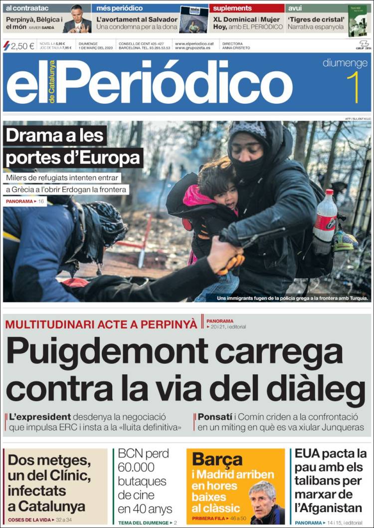 Portada de El Periódico de Catalunya (Spain)