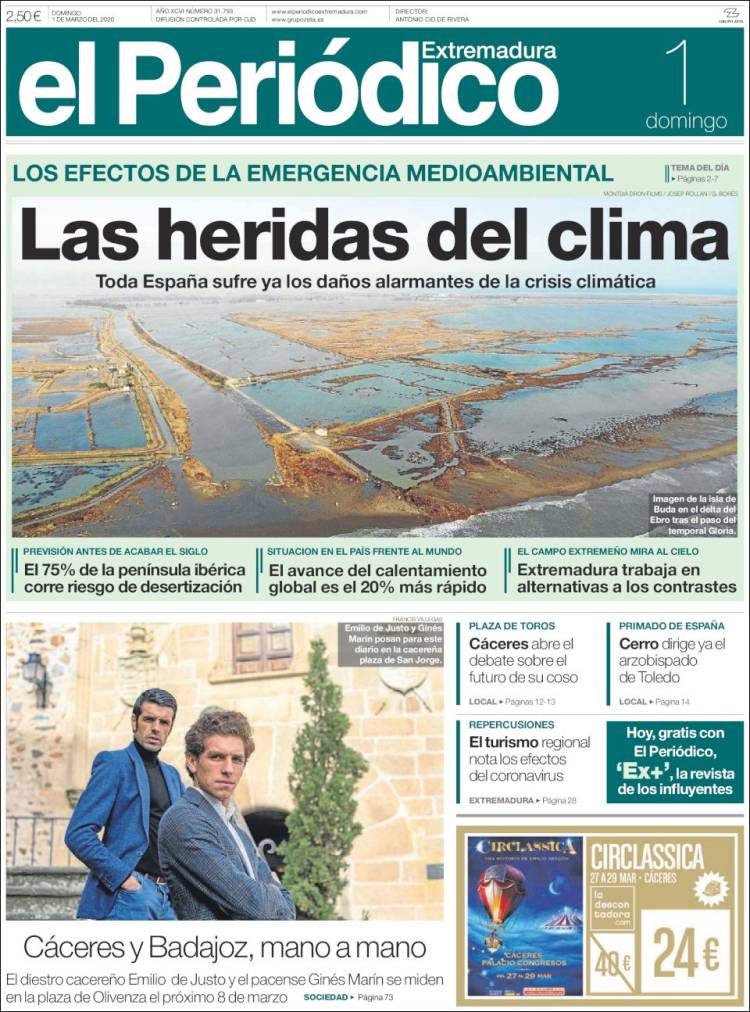 Portada de El Periódico de Extremadura (Spain)