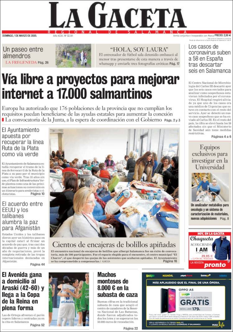 Portada de La Gaceta de Salamanca (Spain)