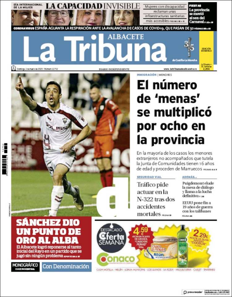 Portada de La Tribuna de Albacete (Spain)