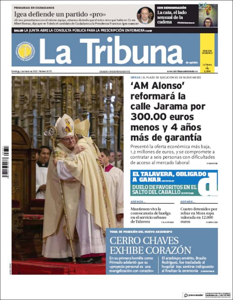 Portada de La Tribuna de Toledo (Spain)