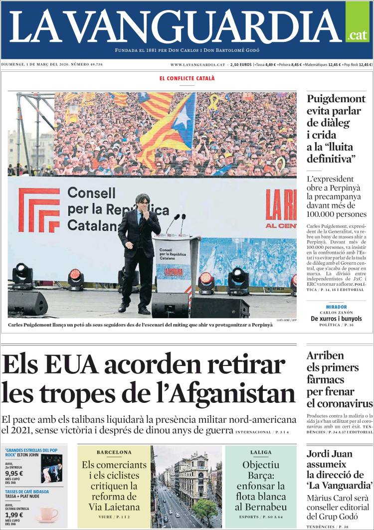 Portada de La Vanguardia (Spain)