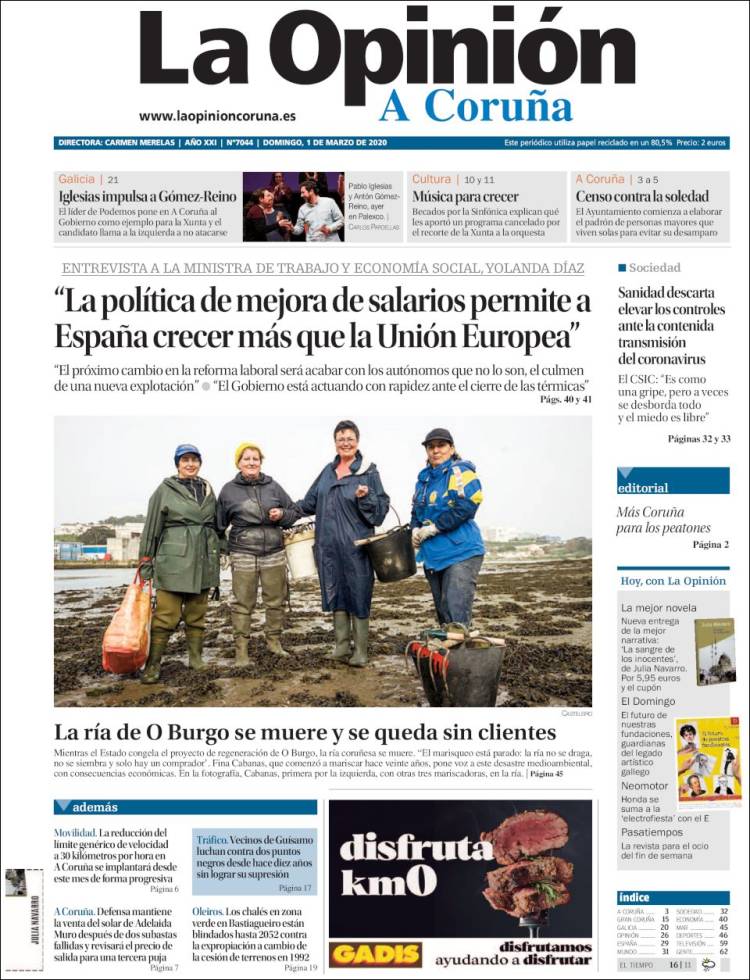 Portada de La Opinión de A Coruña (Spain)