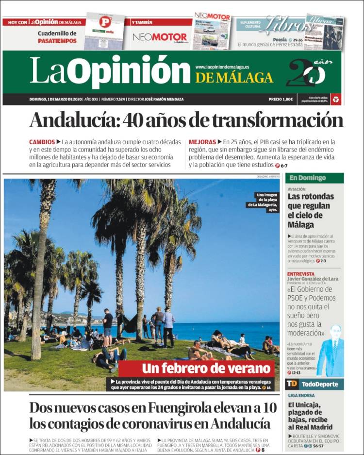 Portada de La Opinión de Málaga (Spain)