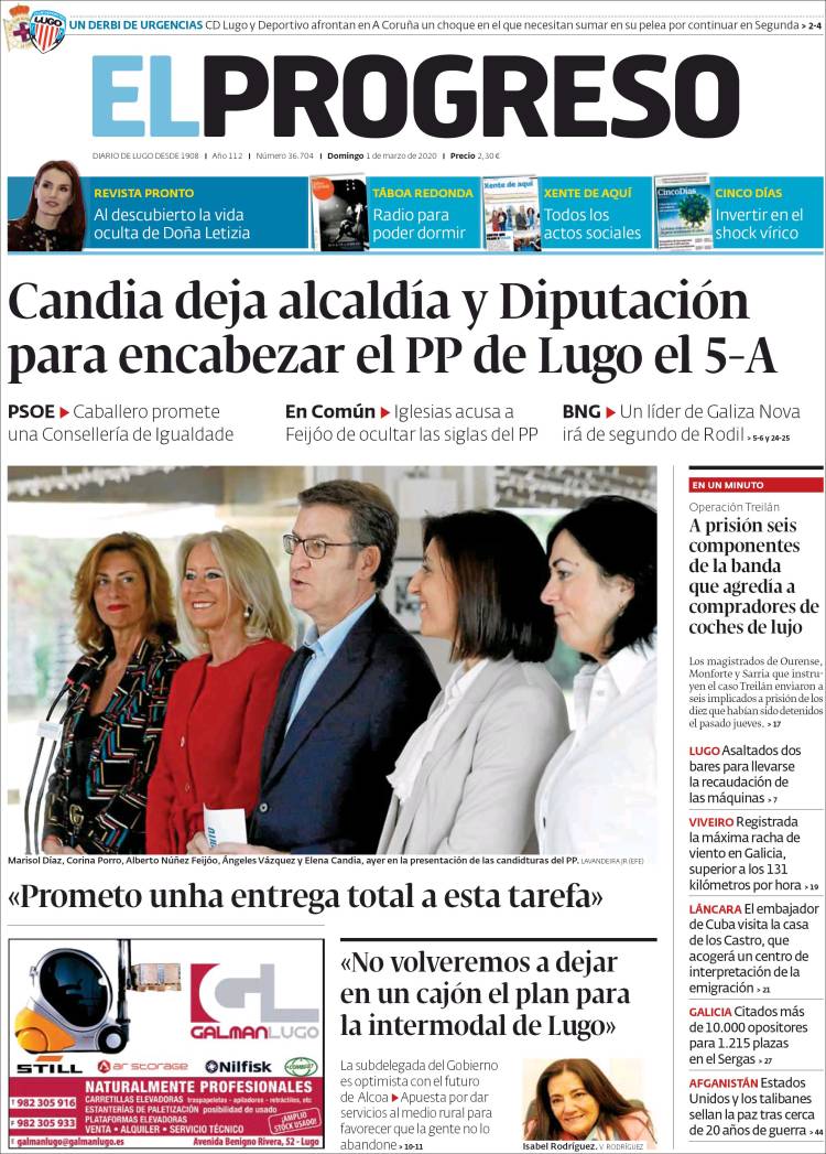 Portada de El Progreso (Spain)