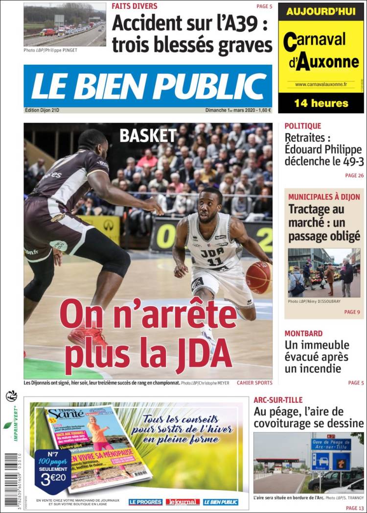 Portada de Le Bien Public (Francia)