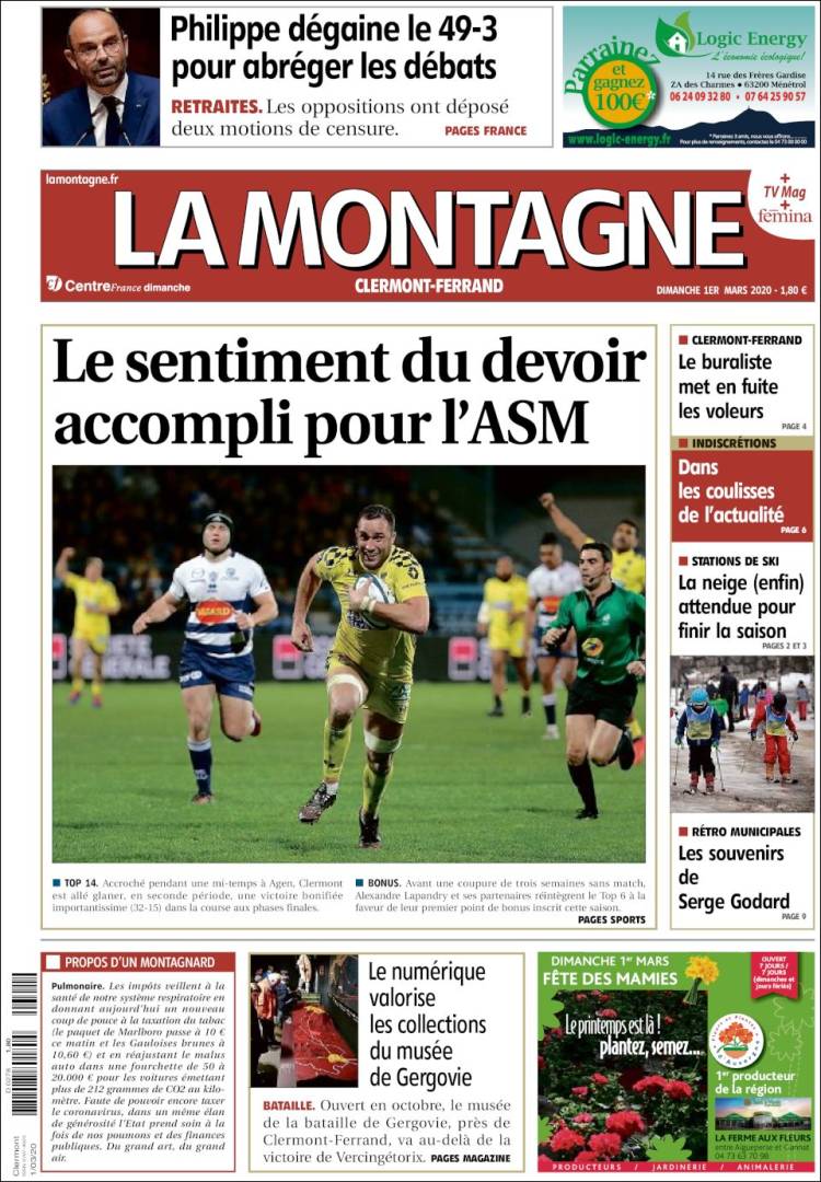 Portada de La Montagne (Francia)