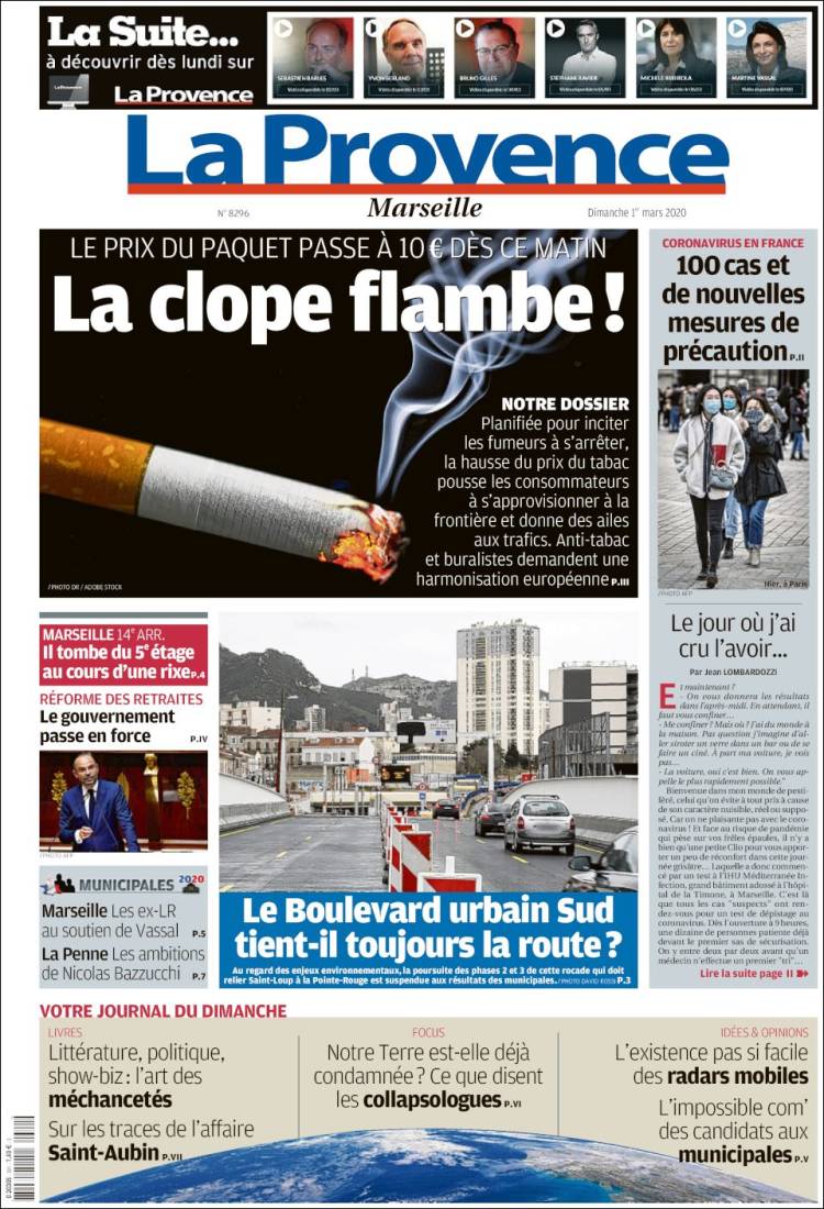 Portada de La Provence (Francia)