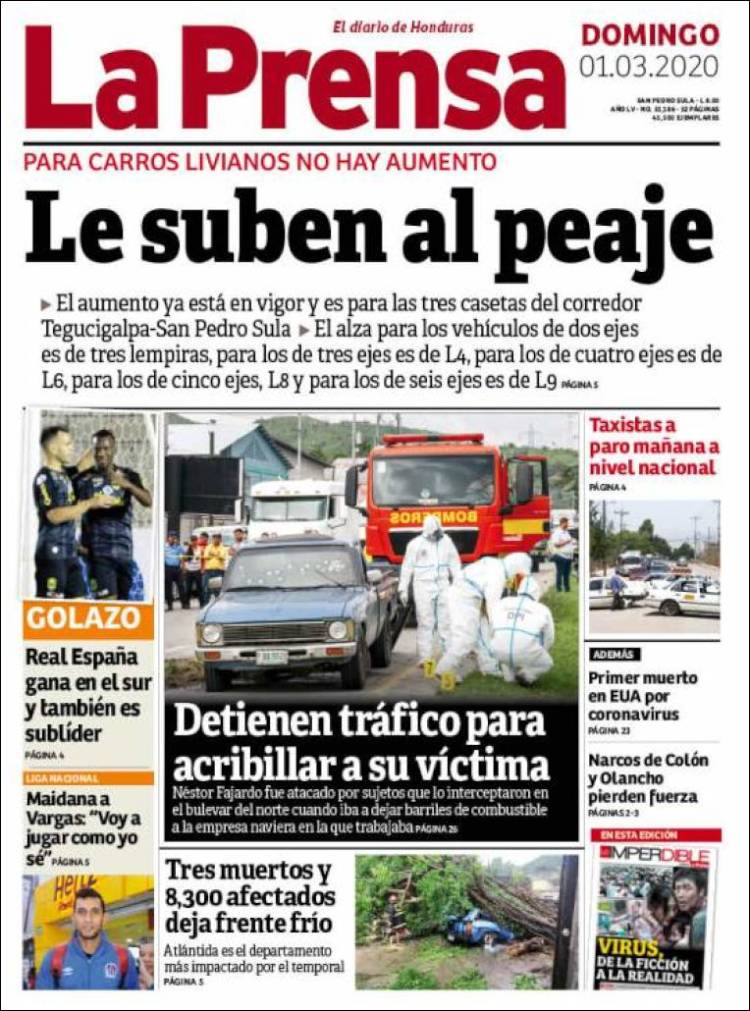Portada de La Prensa (Honduras)
