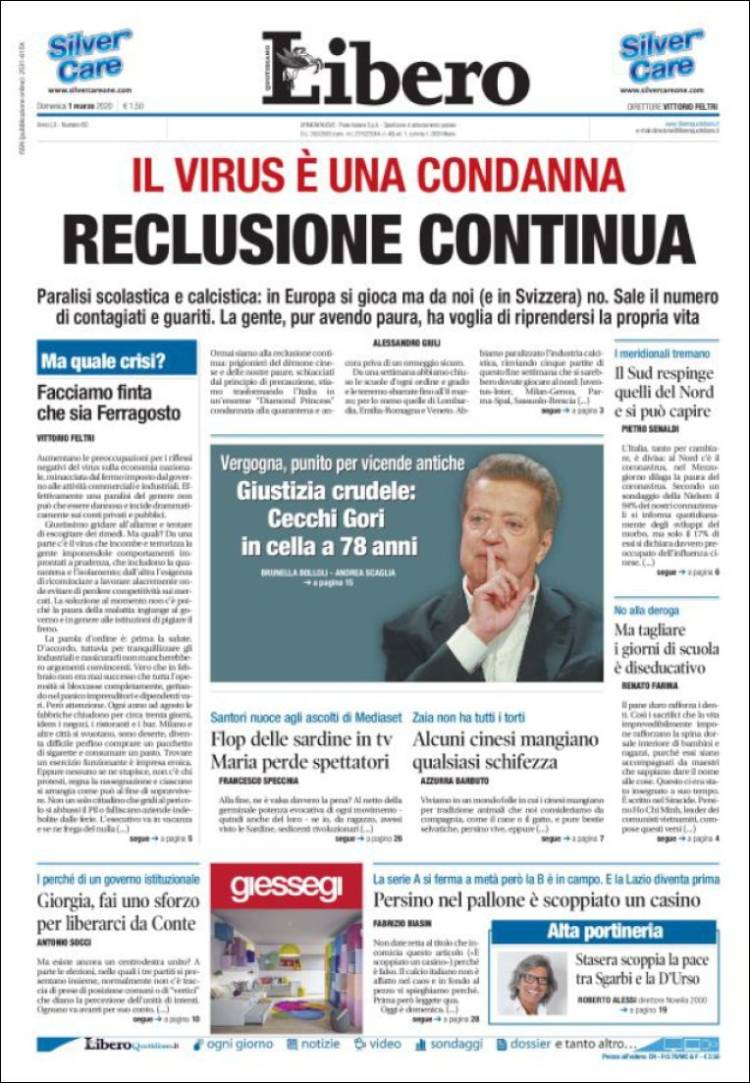 Portada de Libero (Italia)