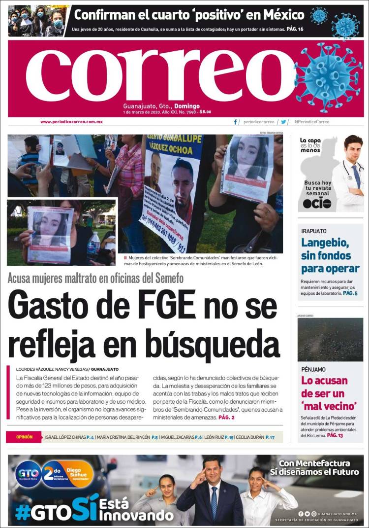 Portada de Correo - El diario del Estado de Guanajuato (México)