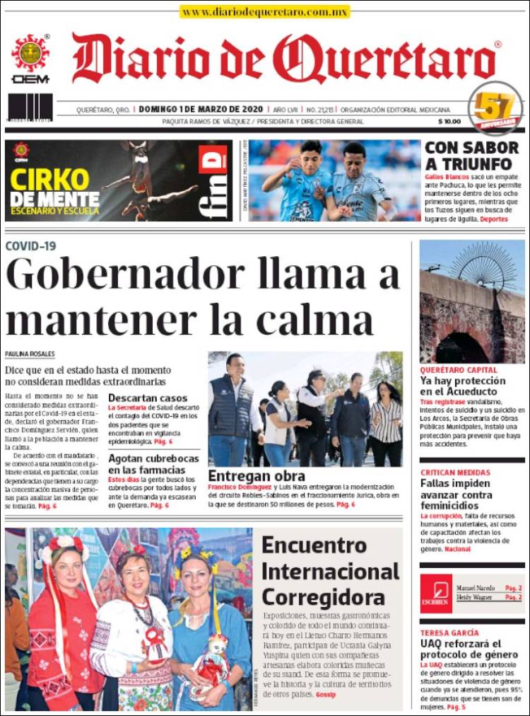 Portada de Diario de Querétaro (México)