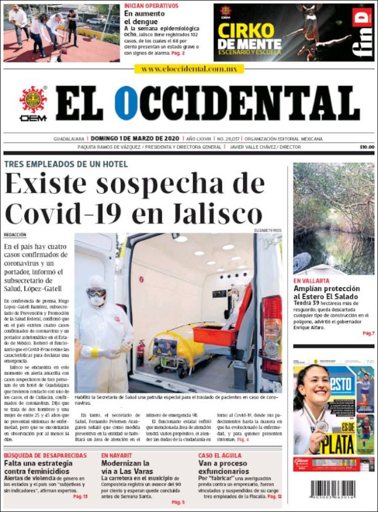 Portada de El Occidental (México)