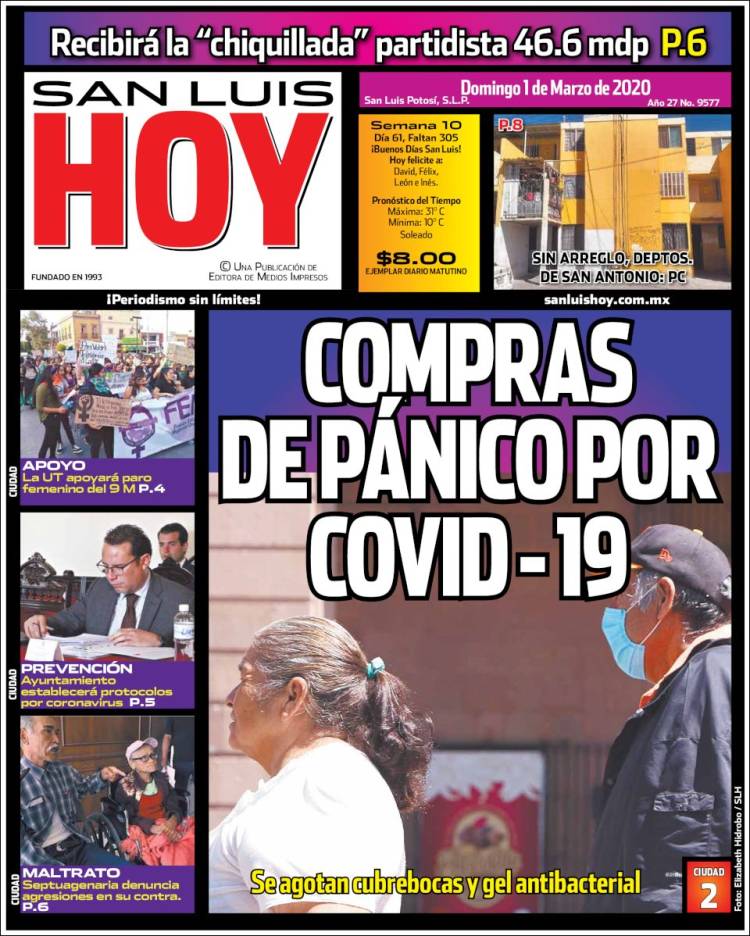 Portada de San Luis Hoy (México)