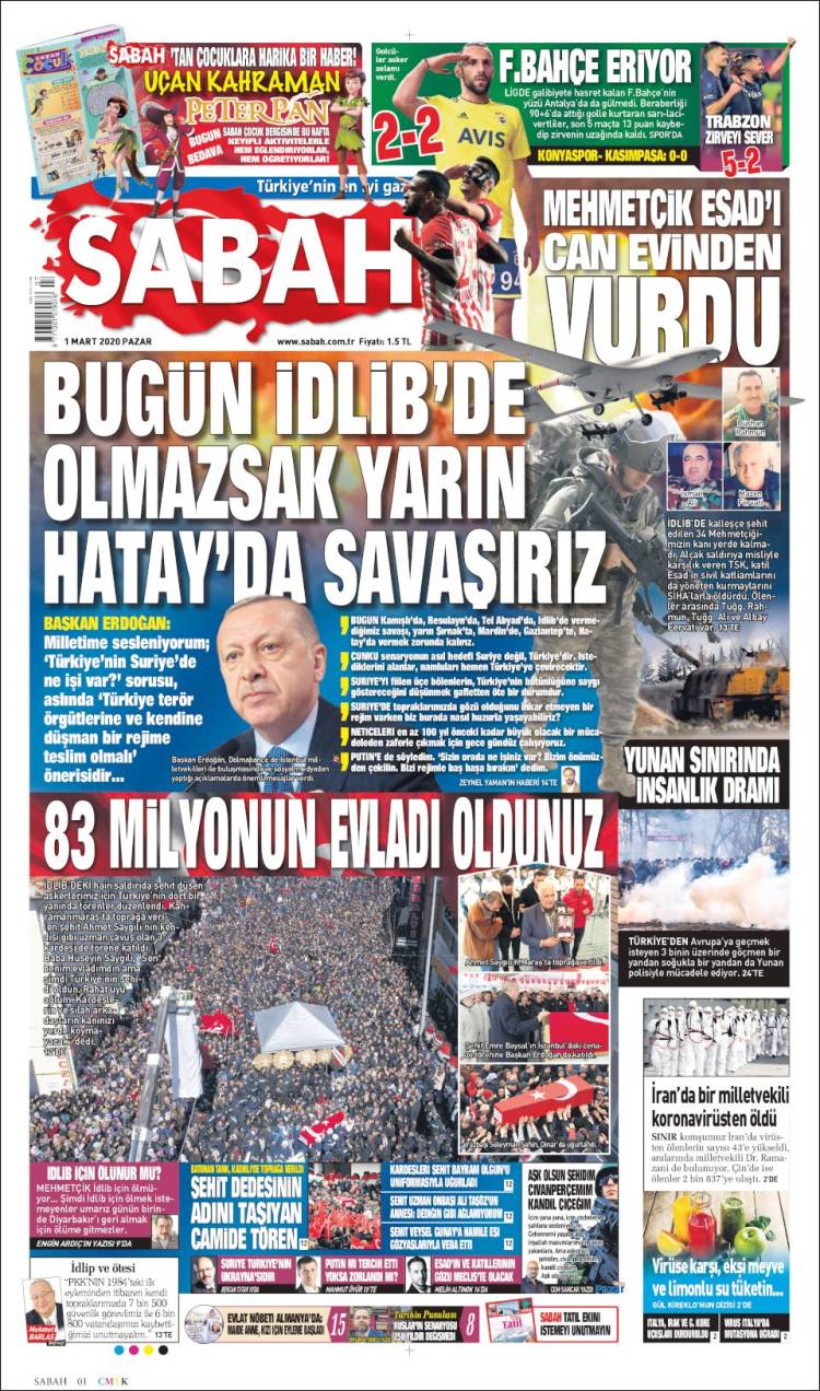 Portada de Sabah (Turqu&iacute;a)