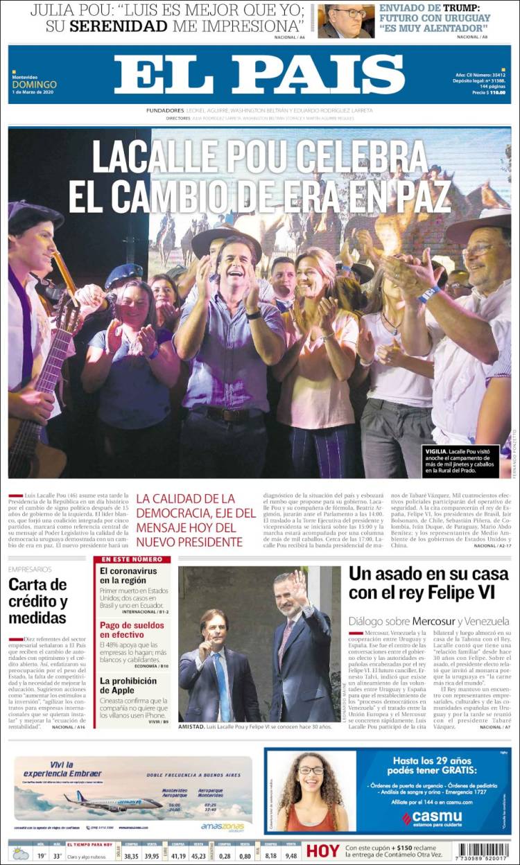 Portada de El País (Uruguay)