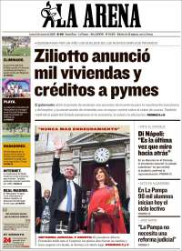 Portada de Diario La Arena (Argentina)