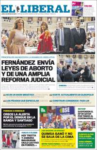 Portada de Diario El Liberal (Argentina)