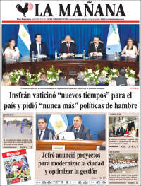 Portada de Diario La Mañana (Argentina)