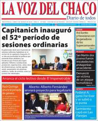 Portada de La Voz del Chaco (Argentina)