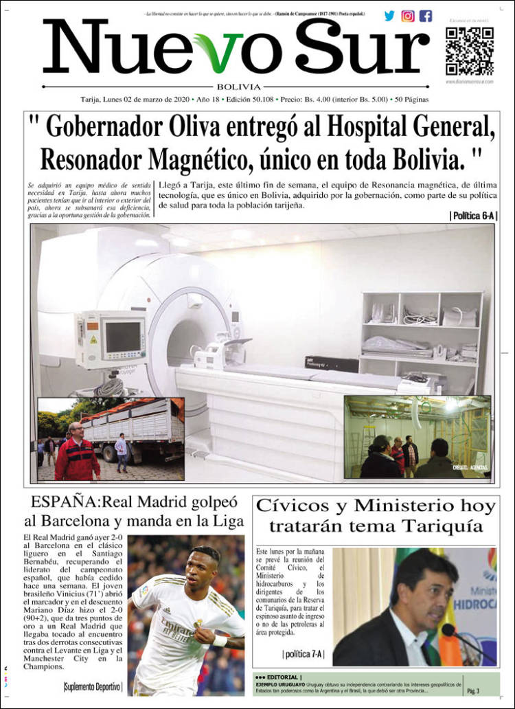 Portada de Nuevo Sur (Bolivia)