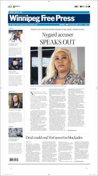 Portada de Winnipeg Free Press (Canadá)