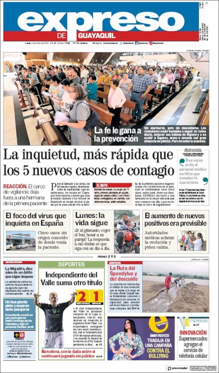 Portada de Expreso (Ecuador)