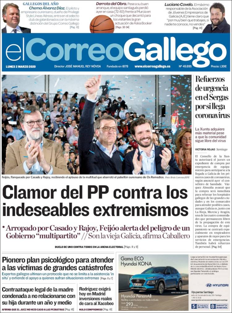 Portada de El Correo Gallego (Espa&ntilde;a)