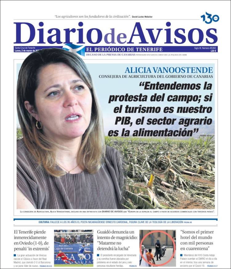 Portada de Diarios de Avisos (Espa&ntilde;a)