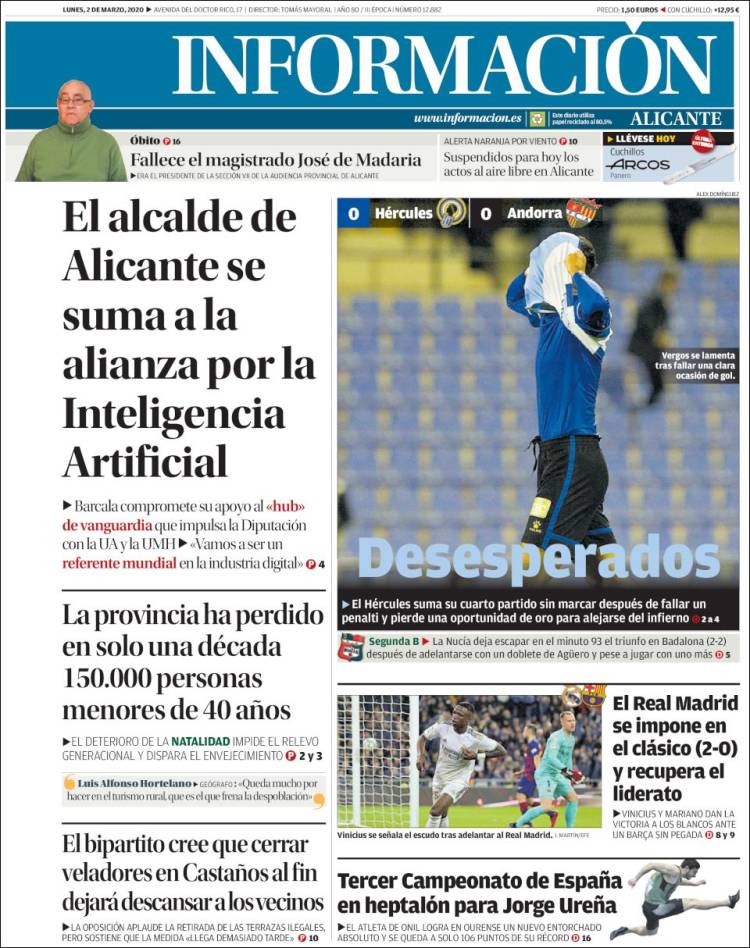 Portada de Diario Información (Espa&ntilde;a)
