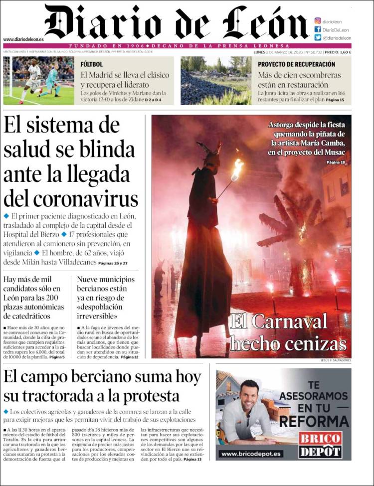 Portada de Diario de León (Espa&ntilde;a)