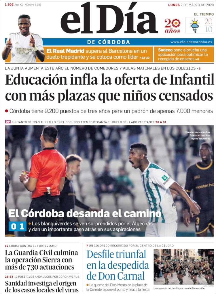 Portada de El Día de Córdoba (Espa&ntilde;a)