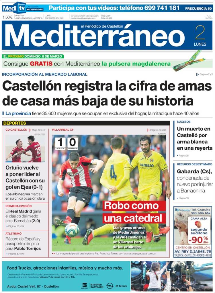 Portada de El Periódico Mediterraneo (Espa&ntilde;a)