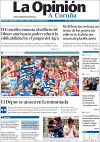 Portada de La Opinión de A Coruña (Espa&ntilde;a)