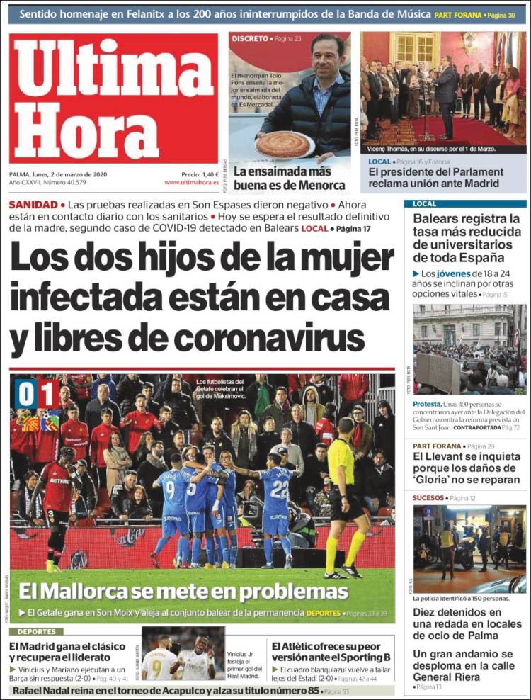 Portada de Última Hora (Espa&ntilde;a)