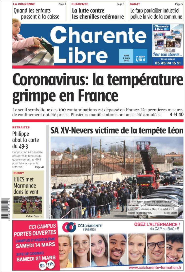 Portada de Charente Libre (Francia)